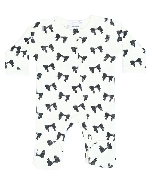 Baby Thermal Two-Way Zipper Footie - Bows (10002787270940) (10608482746652)