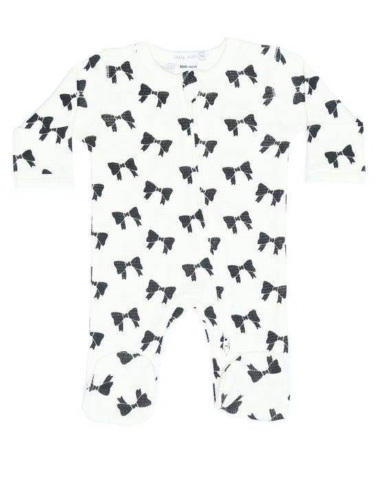Baby Thermal Two-Way Zipper Footie - Bows (10002787270940) (10608482746652)