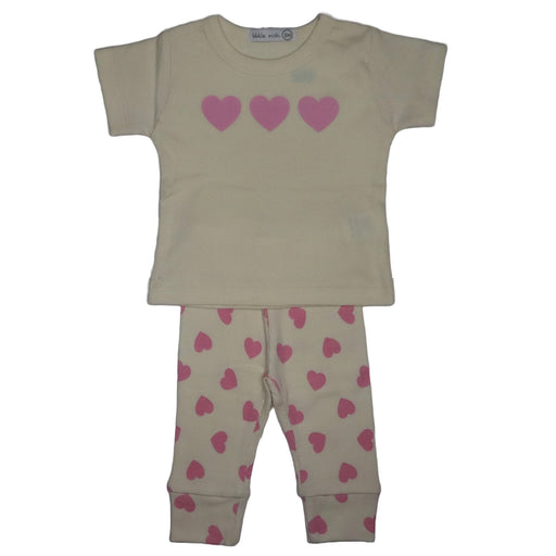 Baby Short Sleeve Shirt and Jogger Pants Set - 2x2 Sand Heart Print (8375452860700)