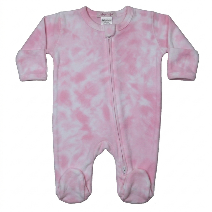 Baby Tie Dye Zipper Footie - Leah