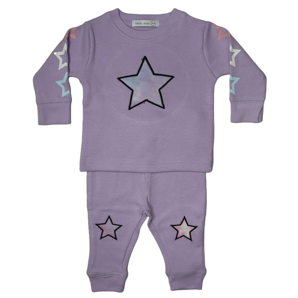 Baby Long Sleeve Tee and Pant Set - Star Tie Dye (8973809910044)