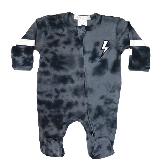 Baby Zipper Footie - Bolt Tie Dye (8970103882012)