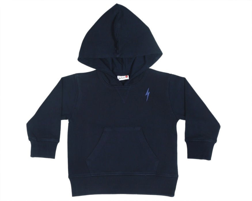 Kids Pullover Hoodie - Navy Bolt