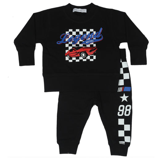 Baby Shirt and Jogger Set - Racer Check (10002862670108) (10608462168348)