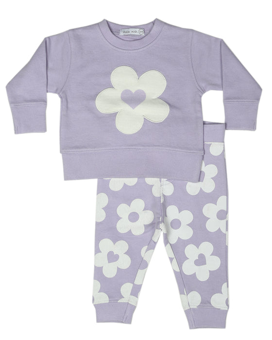 Toddler Daisy Sweat Set - Lilac