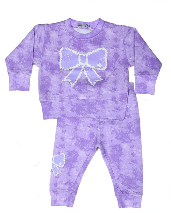 Baby Tie Dye Bow Set - Lilac