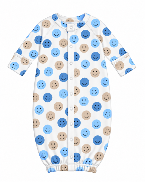 Baby Converter Gown - Smiley Dot