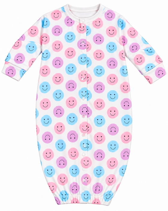 Baby Converter Gown - Smiley Dot