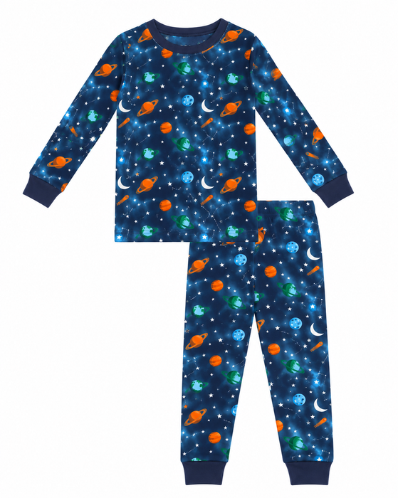 Kids Pajamas - Galaxy on Navy