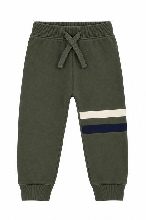 Kids Jogger with Stripes - Olive