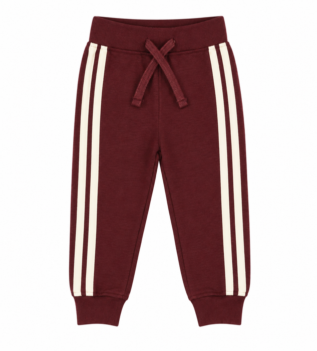 Kids Taping French Terry Jogger - Burgundy