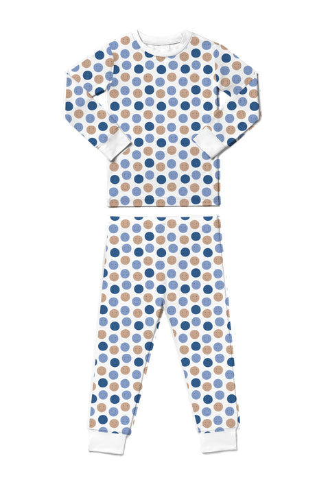 Kids Pajamas - Blue Smiley Dot