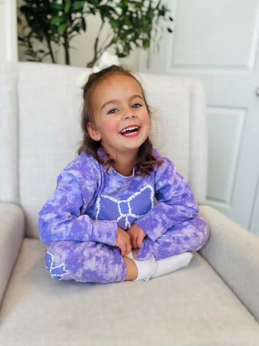 Toddler Tie Dye Bow Set - Lilac