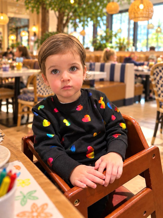 Toddler Sweat Set - All-Over Rainbow Foil Hearts