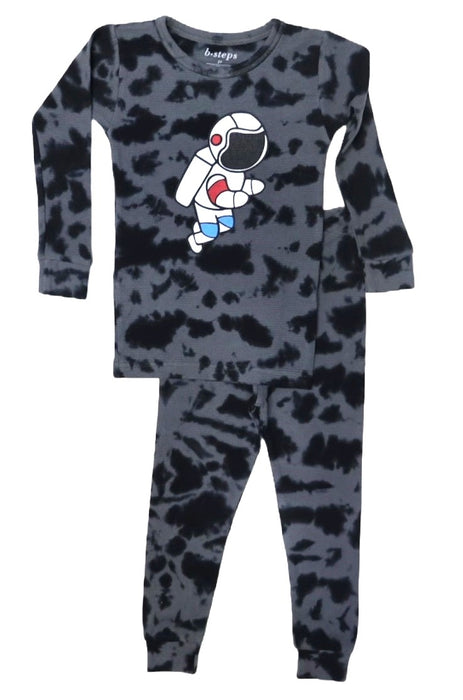 Kids Printed Thermal Pajamas - Astro Black Tie Dye (8466741952796)