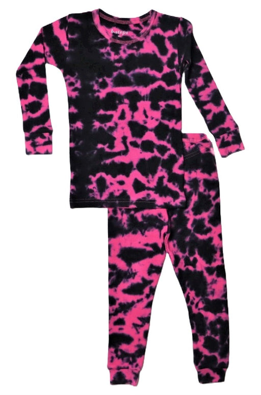 🎁Kids Thermal Printed Pajamas - Fuchsia Tie Dye (8466719441180)