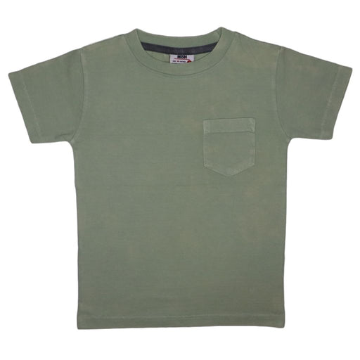 RESTOCKED! Kids Solid Enzyme Pocket Tee - Light Olive (8367697953052)