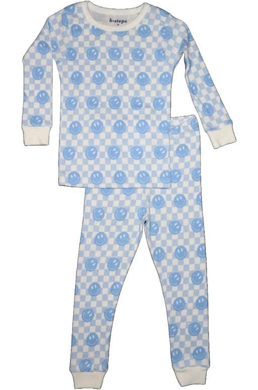 Kids Pajamas - Smile Check Blue (9551537111324)