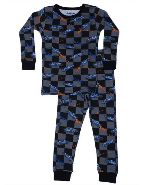 Kids Pajamas - Checkered Cars (10020981145884) (10616052252956)