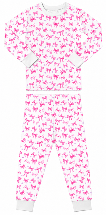 Kids Pajamas - Pink Bows