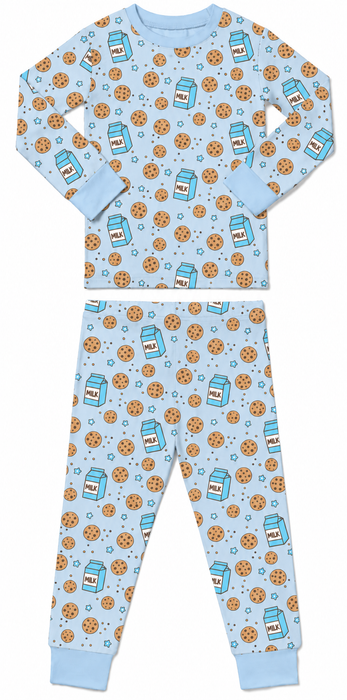 Kids Pajamas - Blue Milk & Cookies