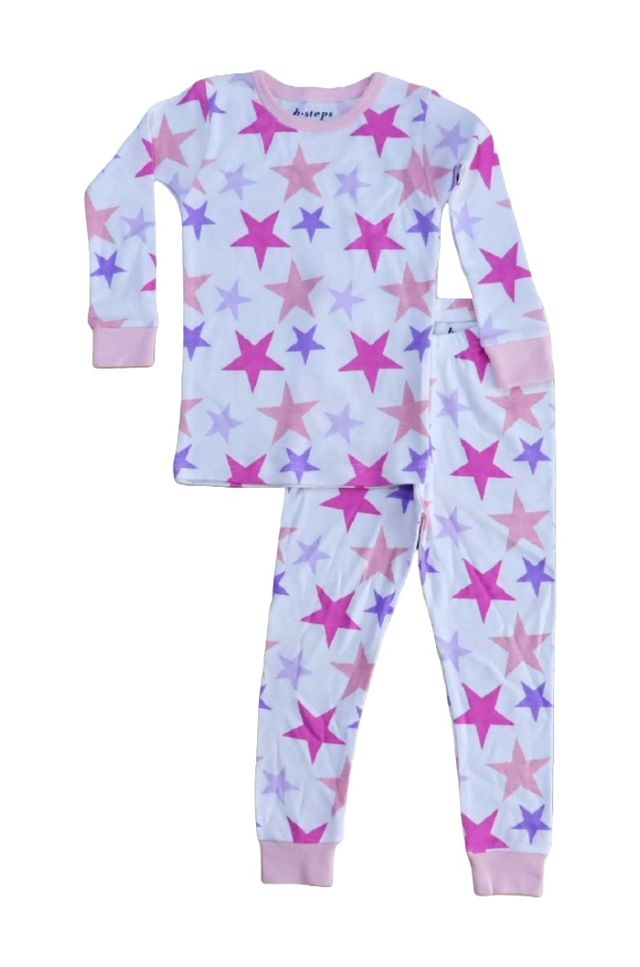 Kids Pajamas - Pink Stars (9534265688348)