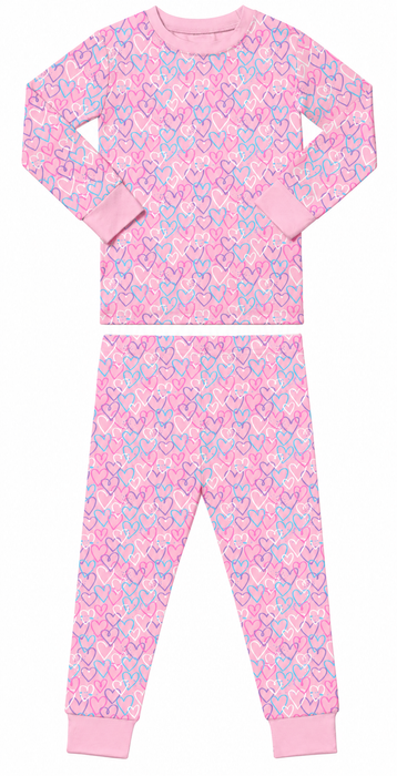 Kids Pajamas - Graffiti Hearts