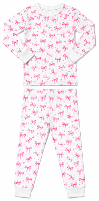 Kids Pajamas - Pink Bows