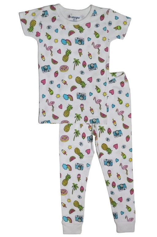 NEW!  Kids Short Sleeve Pajamas - Summer Doodle (8752770416924)