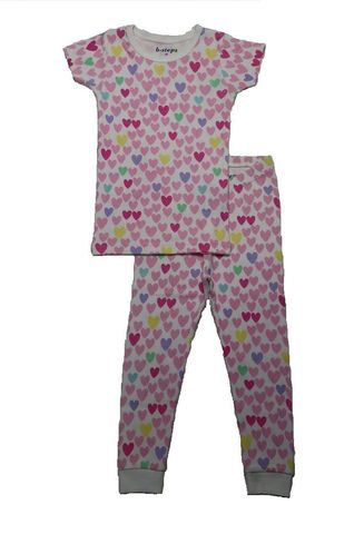 NEW! Kids Short Sleeve Pajamas - Pastel Hearts (8752748364060)