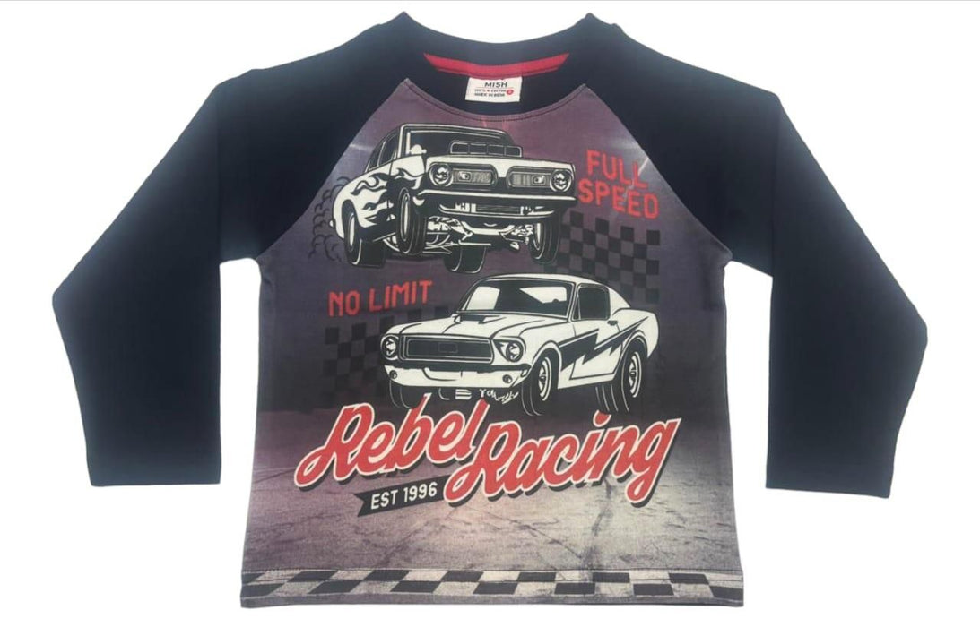 Kids Long Sleeve Tee - Rebel Racing (8941594706204)