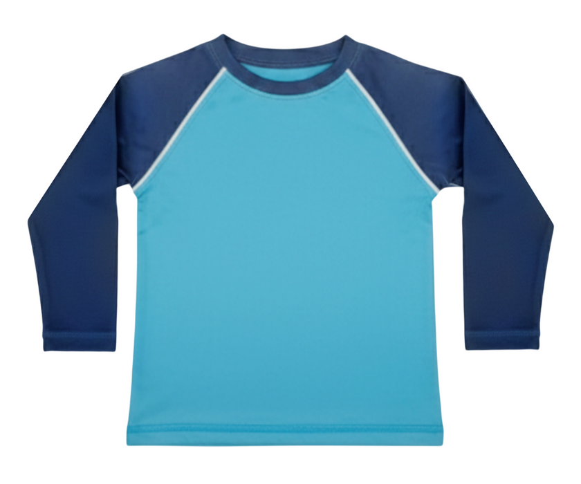 Baby Swim Long Sleeve Rash Guard - Turq/Navy