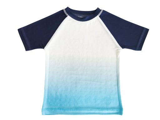 Kids Swim Short Sleeve Rash Guard - Ombré turquoise (10183724925212) (10591357206812)