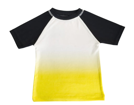 Kids Swim Short Sleeve Rash Guard - Ombré yellow (10183724957980) (10591357141276)