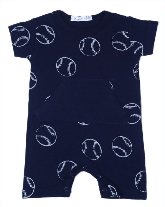 Baby Shortall with Pocket - Baseball Number (10587319992604)