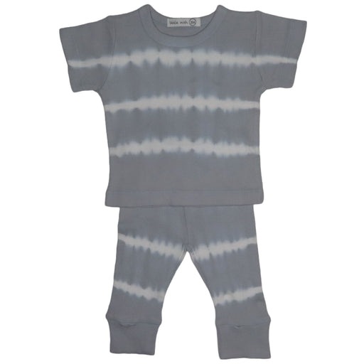 Baby Short Sleeve Shirt and Jogger Pants Set - 2x2 Grey Tie Dye (8375726276892)