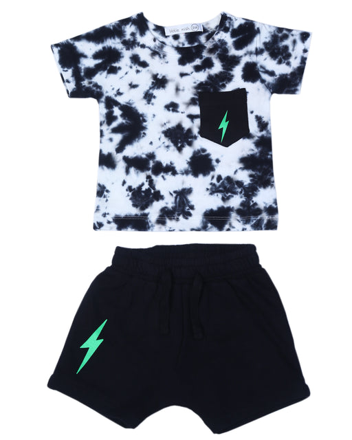 SS3783 Baby Tee and Shorts Set - Rock Guitar Black (10190023688476) (10587118928156)