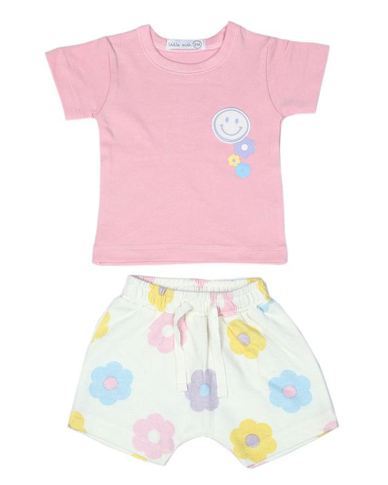 Baby and Toddler Tee and Shorts Set - Spring Daisy