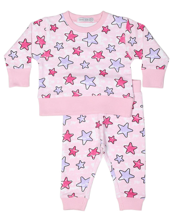 Toddler Tie Dye Stars Set - Pink