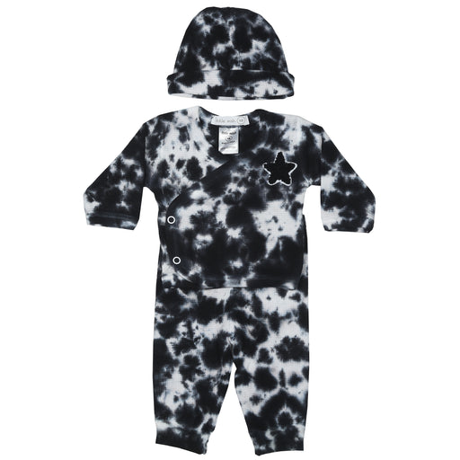 Baby 3 Piece Tie Dye Thermal Set - Black Tie Dye (10002837864732) (10617103188252)