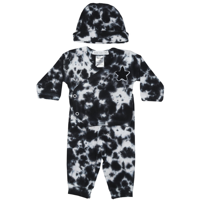 Baby 3 Piece Tie Dye Thermal Set - Black Tie Dye (10002837864732) (10617103188252)