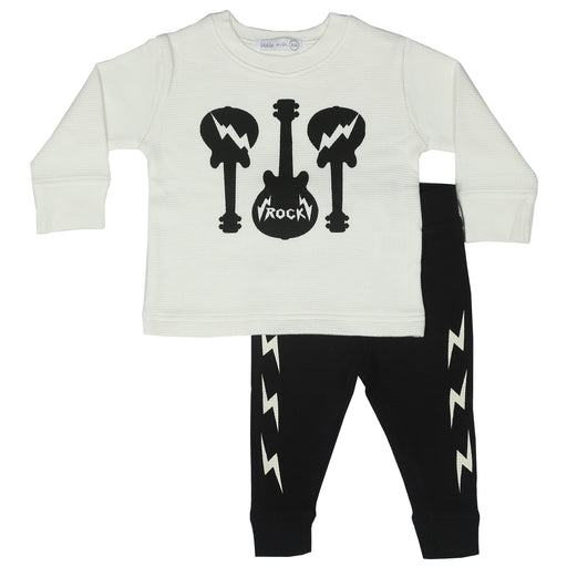 Baby Thermal Shirt and Jogger Set - Born to Rock (10002866897180) (10633340191004)