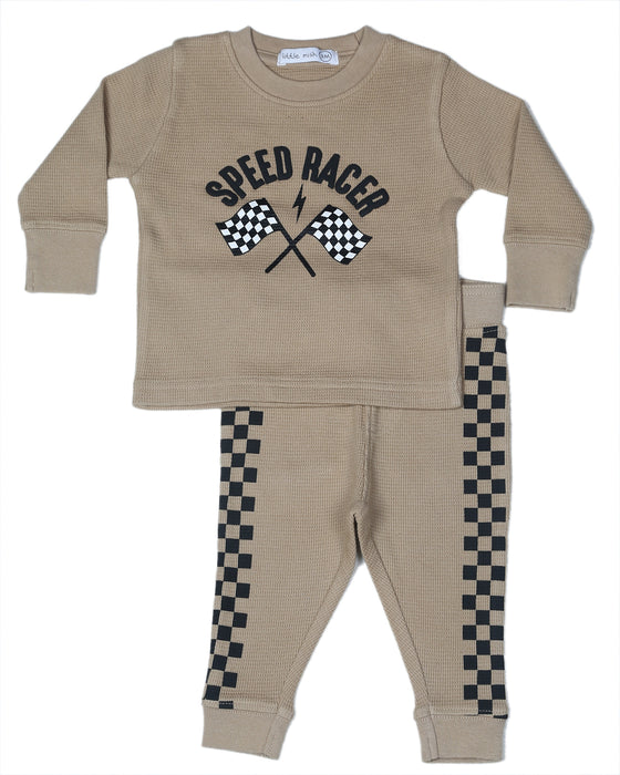 Toddler Speed Racer Thermal Set - Stone