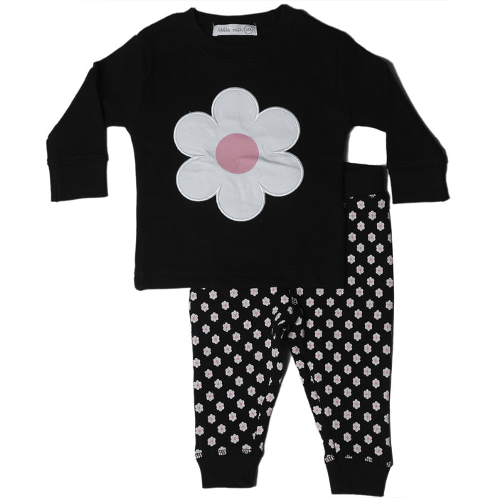Baby Thermal Shirt and Pant Set - Flowers (10002820628764) (10608495624476)
