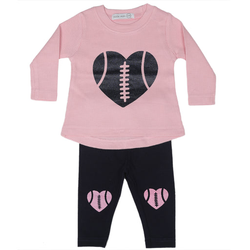 Baby Thermal Top and Legging Set - Football Fan Pink (10002793070876) (10608489496860)