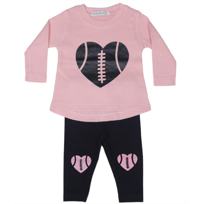 Baby Thermal Top and Legging Set - Football Fan Pink (10002793070876) (10608489496860)