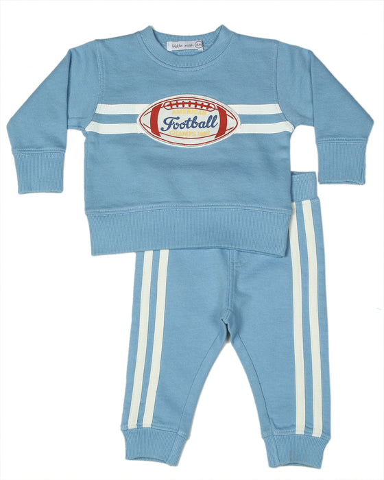Toddler Varsity Football Sweat Set - Dusty Blue
