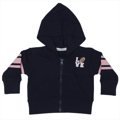 Baby Zip Hoodie -  Football Fan Pink (10002796740892) (10608488120604)