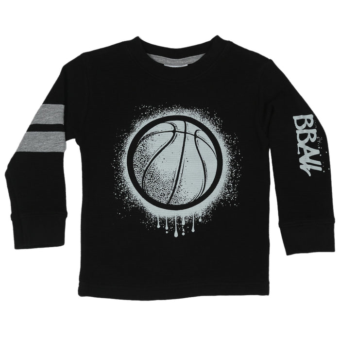 Kids Long Sleeve Thermal Tee - BBall (9998494990620) (10633499541788)