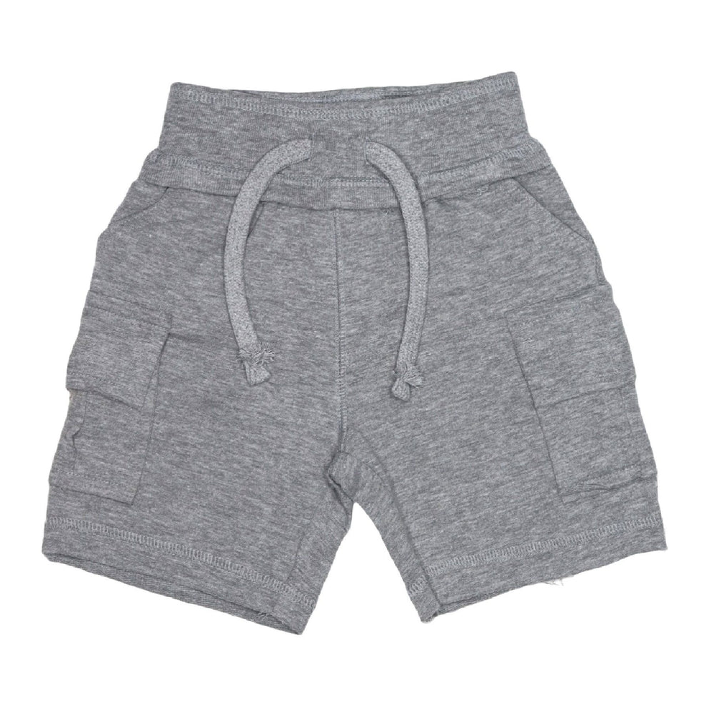 Kids Solid Cargo Shorts - Heather Grey (1490369970251)